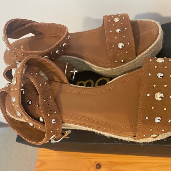NWT Maje Studded suede espadrille wedge sandals - Picture 3 of 6